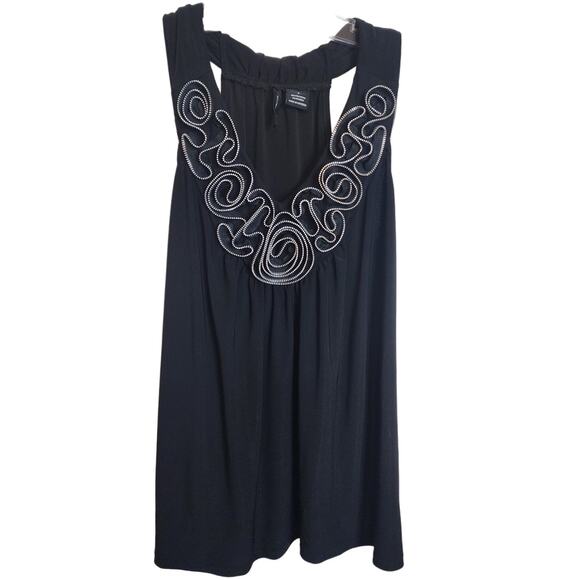 New Directions Black Sleeveless Blouse with Zipper Detail, Small - Picture 1 of 5
